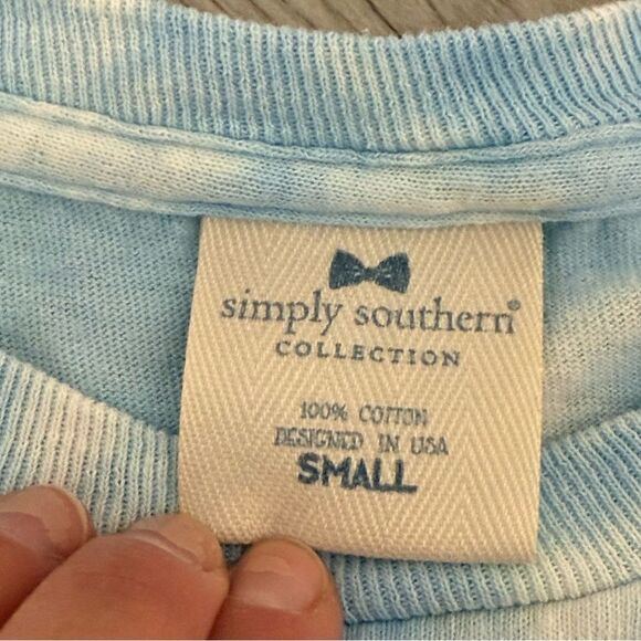 Simply Southern Tie Dye Mountain Happy Cotton T-Shirt Size Small - Picture 7 of 7